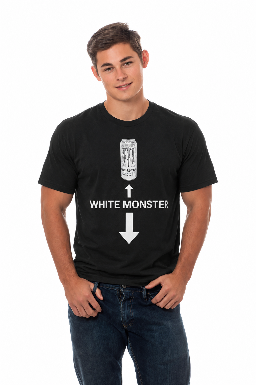 White Monster Cotton T-Shirt